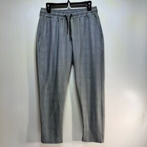 Boohoo MAN Pants Men's Drawstring Waist Gray Plaid Size Large